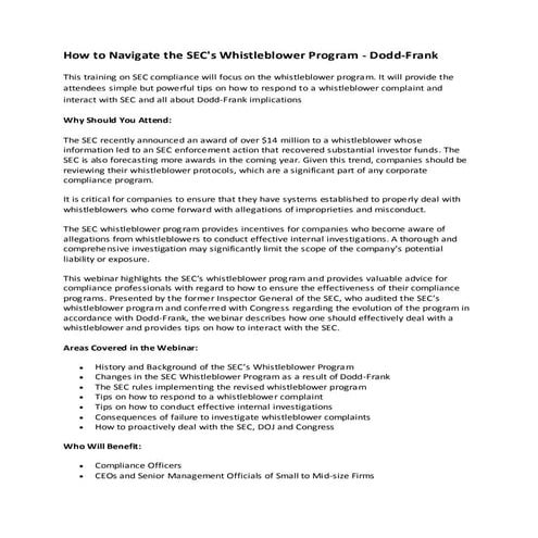 How to navigate the sec