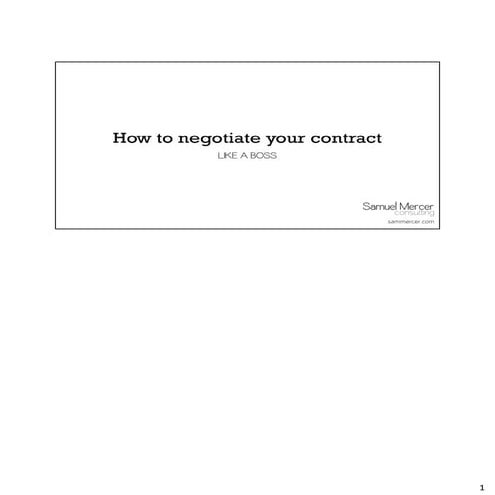 How to negociate #contracts as a #startup & do it like a boss 
