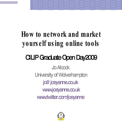 Marketing Yourself Using Online Tools