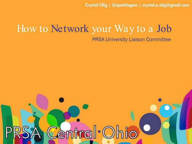 How To Network Your Way To A Job