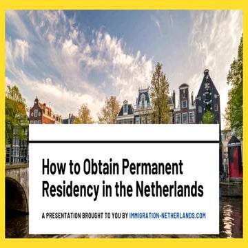 How to Obtain Permanent Residency in the Netherlands | PDF