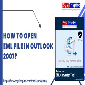 How to open EML file in Outlook 2007? | PDF