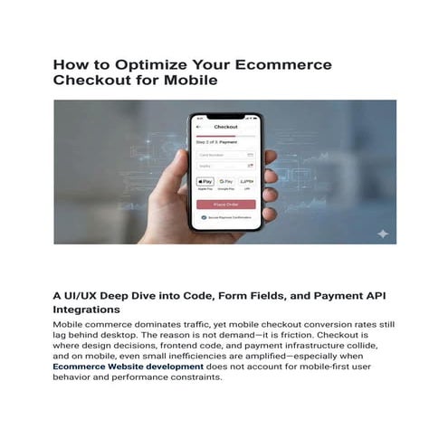 How to Optimize Your Ecommerce Checkout for Mobile | PDF