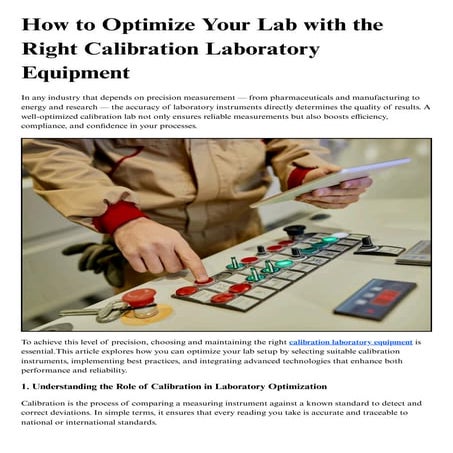 How to Optimize Your Lab with the Right Calibration Laboratory Equipment.pdf
