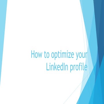 How to optimize your LinkedIn profile