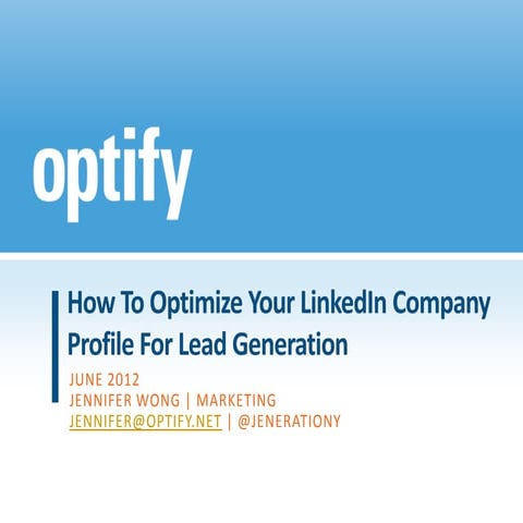 How to Optimize your LinkedIn Company Profile for Lead Generation