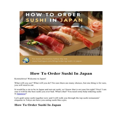 How To Order Sushi In Japan