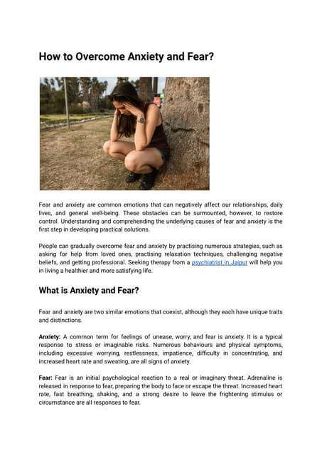 How To Overcome Fear And Insecurity How to Overcome Anxiety and Fear.pdf
