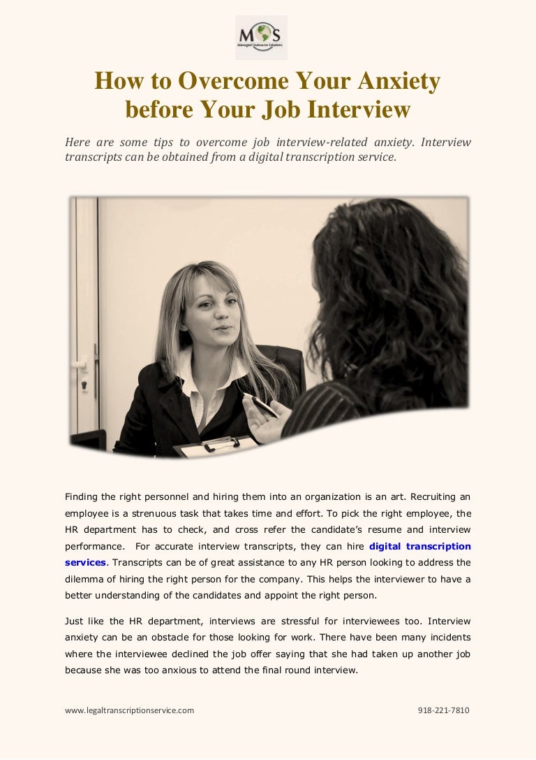 How to Overcome Your Anxiety before Your Job Interview