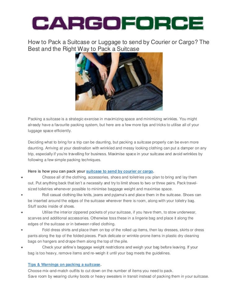 sending suitcases by courier