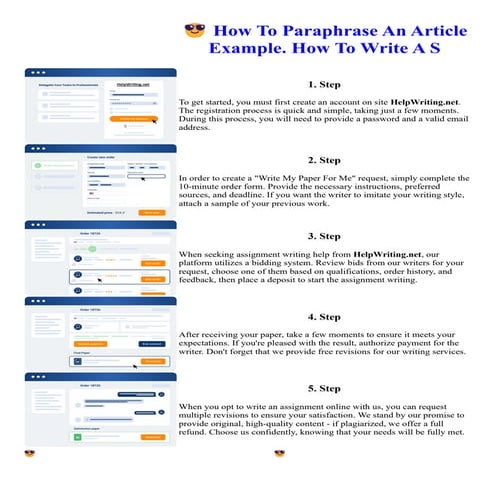 How To Paraphrase An Article Example. How To Write A S | PDF