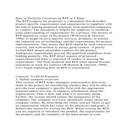 How to Perfectly Construct an RFP in 8 StepsThe RFP (request for.docx