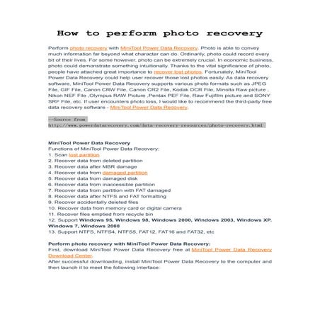 How to perform photo recovery