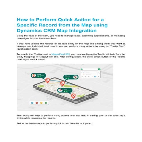How to perform quick action for a specific record from the map using dynamics...