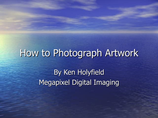 How To Photograph Artwork
