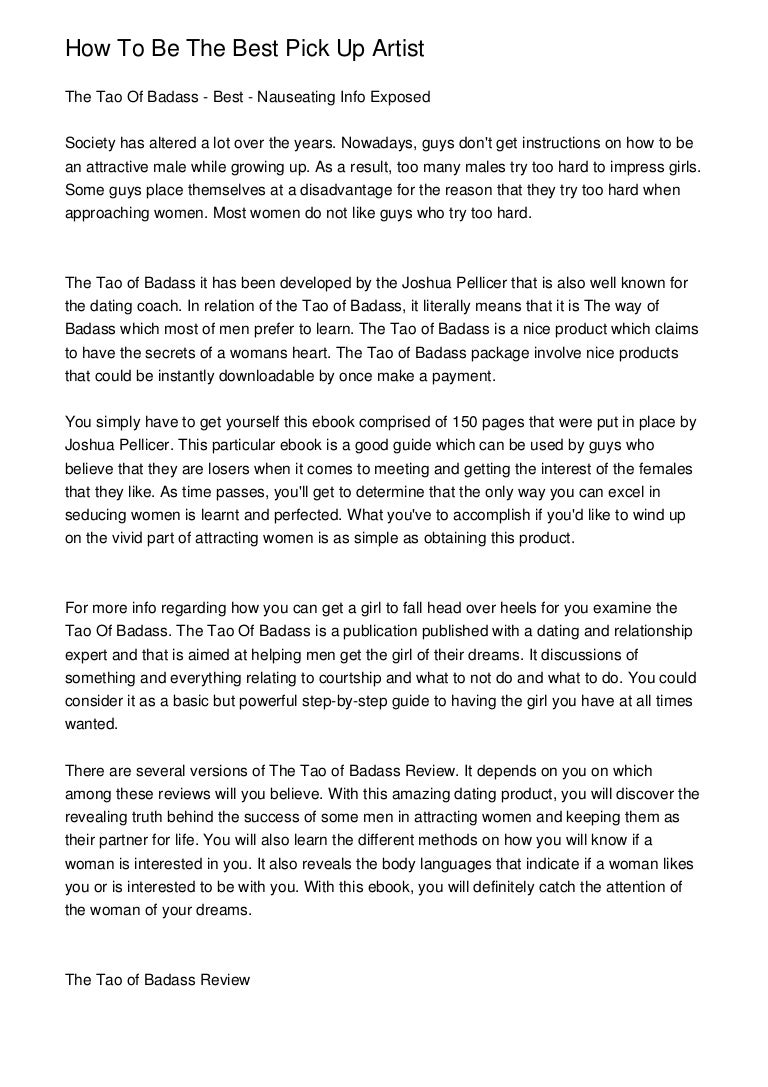 How To Be The Best Pick Up Artist