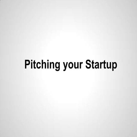 How to pitch a startup 