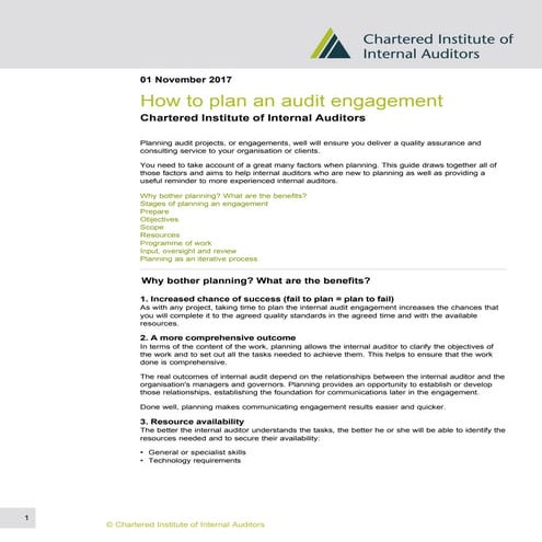 How to plan an audit engagement