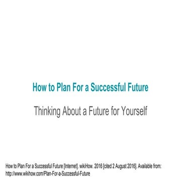 How to plan for a successful future