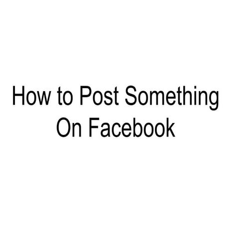 How to post something on facebook
