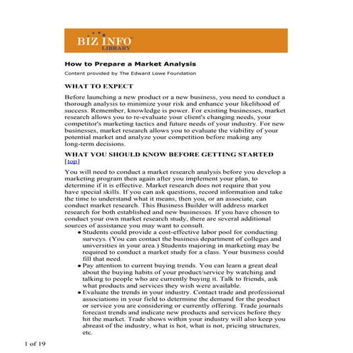 How to prepare_a_market_analysis