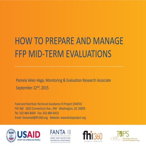 How to prepare a Mid Term Evaluation - FFP USAID