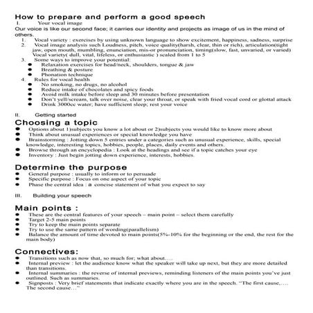 How to prepare and perform a good speech