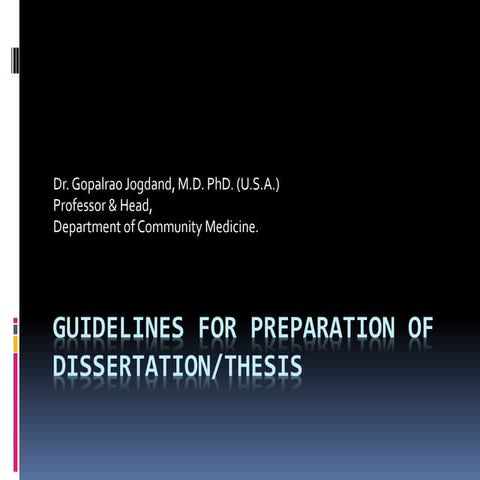How to prepare a thesis