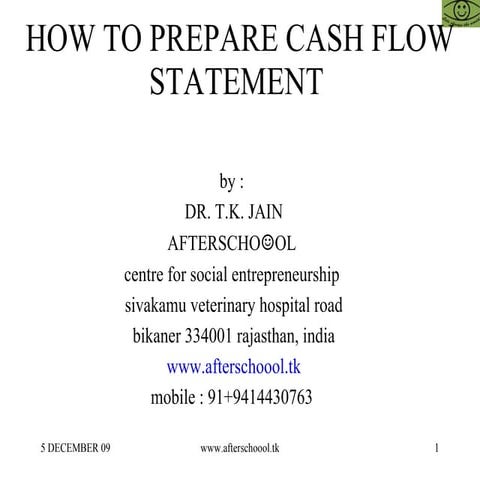 How To Prepare Cash Flow Statement