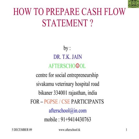 How to prepare cash flow statement