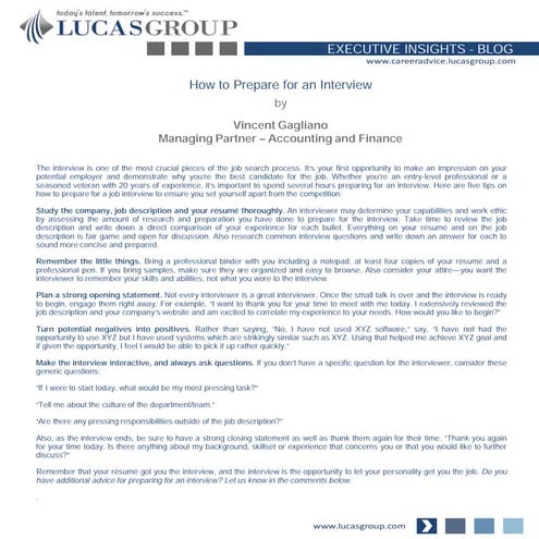 How to Prepare for an Interview