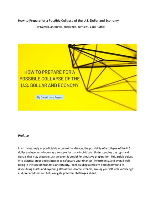 How To Prepare For A Economic Collapse How to Prepare for a Possible Collapse of the US Dollar and Economy.pdf