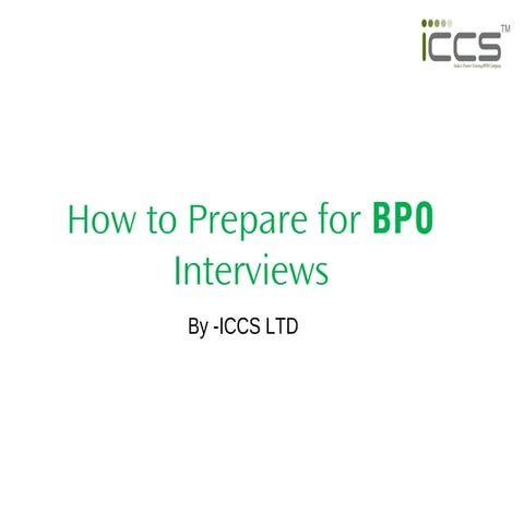 How to prepare for bpo interviews iccs
