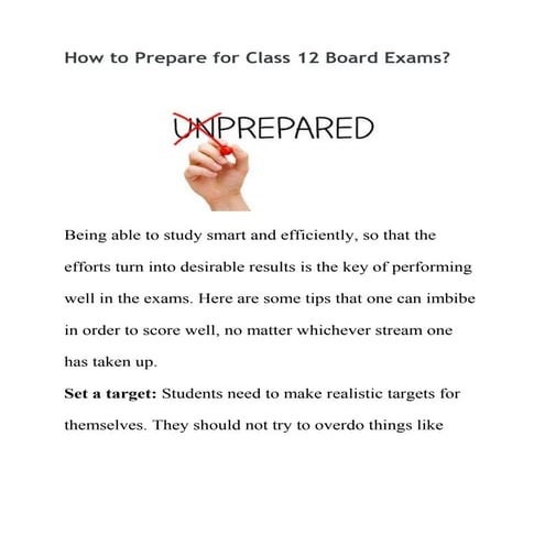 How to prepare for class 12 board exams