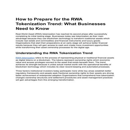 How to Prepare for the RWA Tokenization Trend_ What Businesses Need to ...