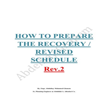 How to prepare recovery or revised schedule rev.2