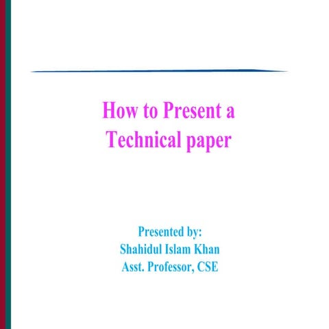 How to present a paper