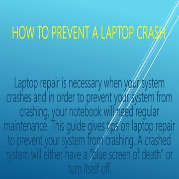 Basic laptop maintenance and tips | PPTX