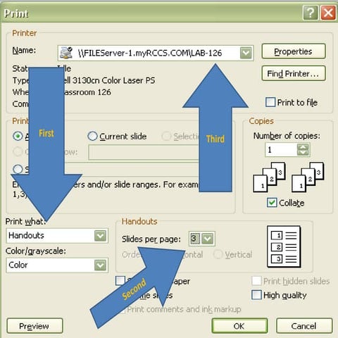 How to print handout