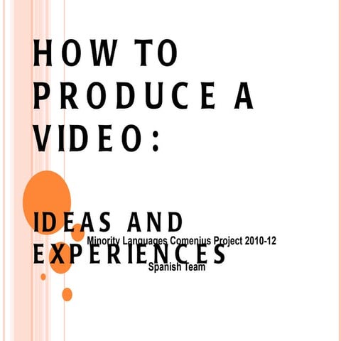 How to produce a video at school