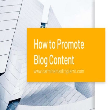 How to turn one blog post into weeks worth of content! | PDF
