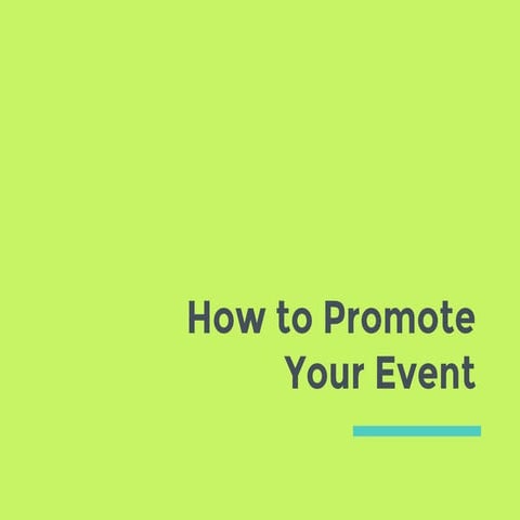 How to Promote Your Event