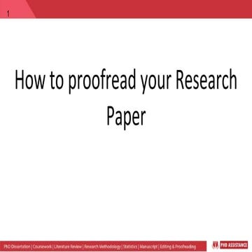 How to proofread your Research Paper - PhD Assistance