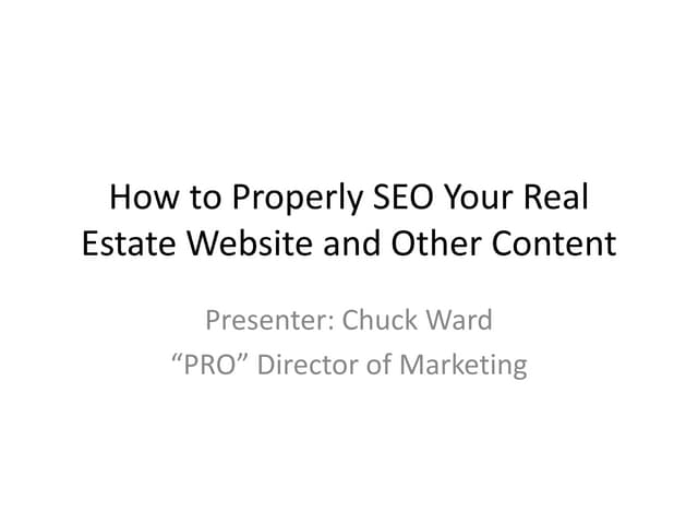 How to properly seo your real estate website