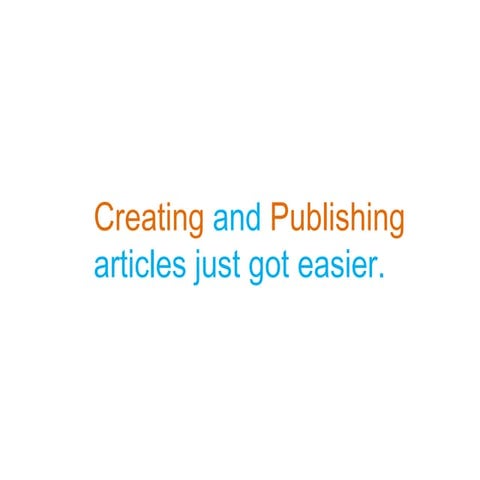 How to publish an article