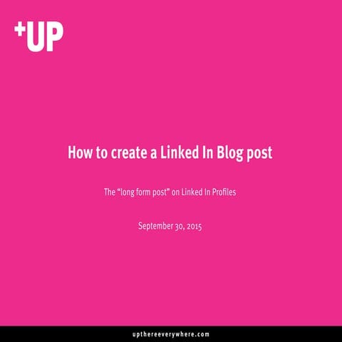How to publish long-form posts on LinkedIn