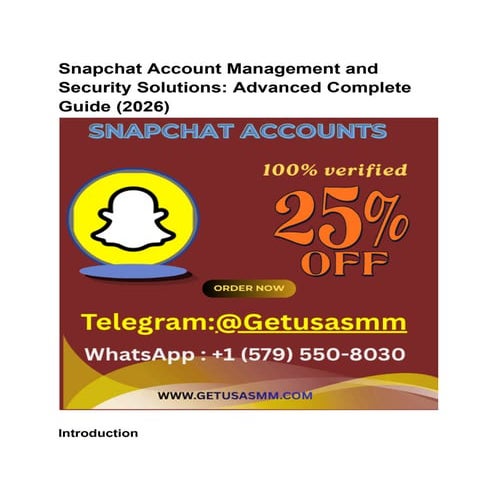 Comprehensive Snapchat Account Management and Security Guide for 2026 | PDF