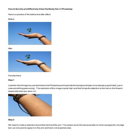 Hair removal - Photoshop