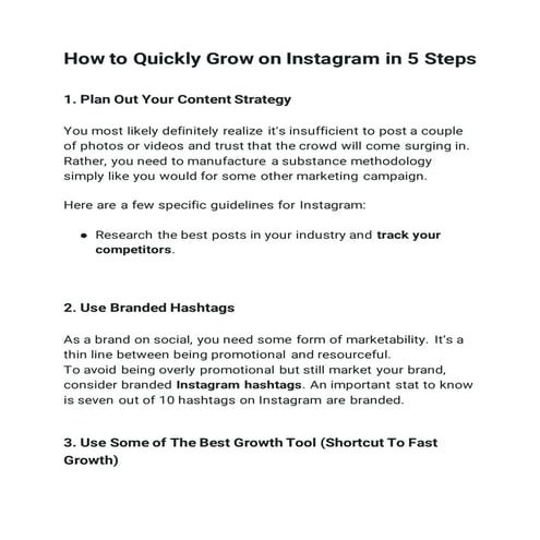 The best way to grow on Instagram in 2025 | PDF