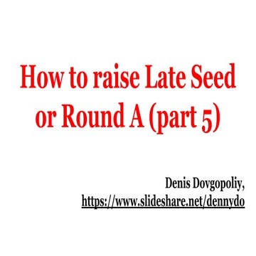 How to raise late seed or round a (part 5) 